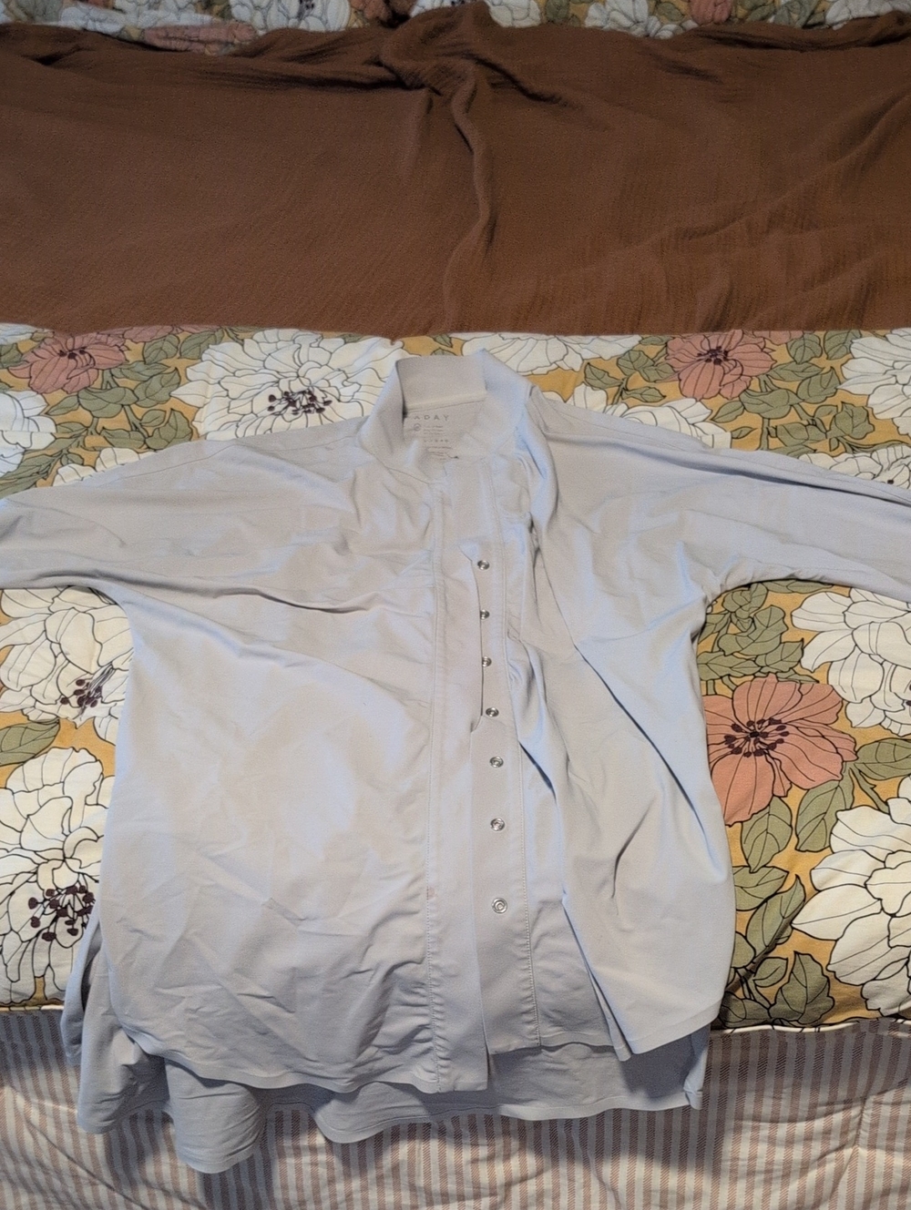 Aday Something Borrowed Gray Button Up Shirt Size m